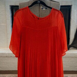 MAEVE Orange Ruffle Dress